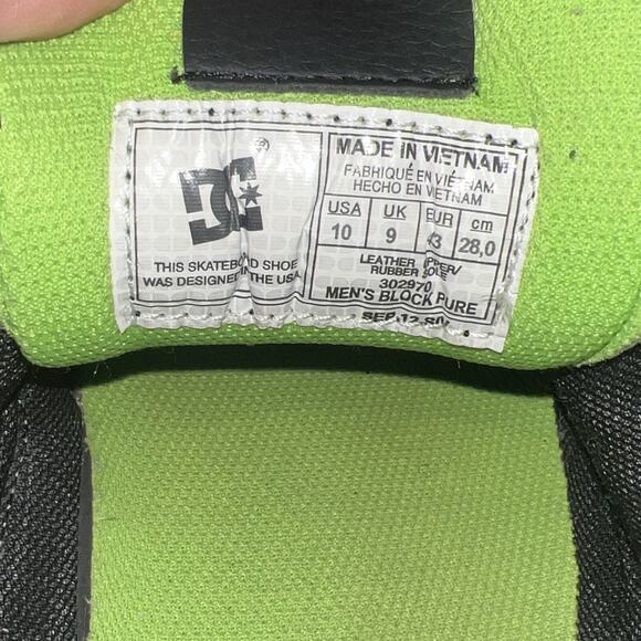 DC Ken Block Pure 43 Size 10 Skate Shoes Black Lime Citrus RARE main image 10